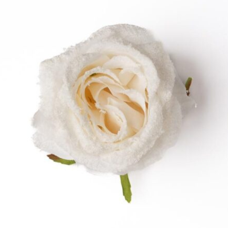 Rose weiss mit Schneekristal